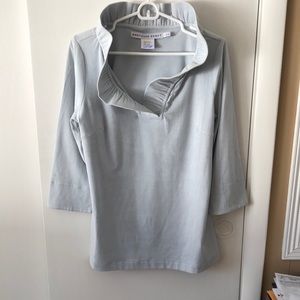 Gretchen Scott Suede Ruffneck top